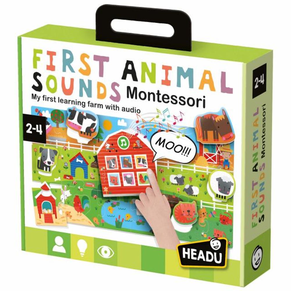 HEADU Montessori Edukativna zvučna slagalica First Animal Sounds slika 1