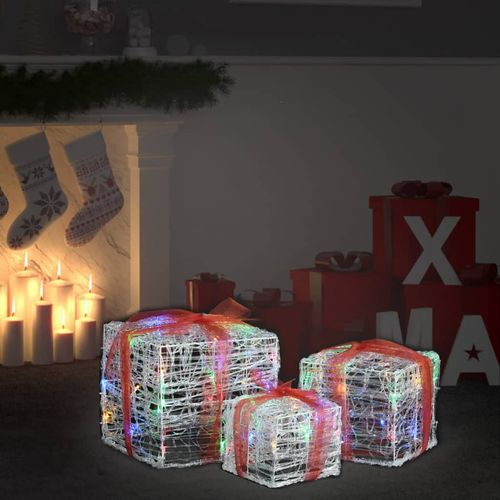Ukrasne akrilne božićne kutije za poklone 3 kom šarene slika 8