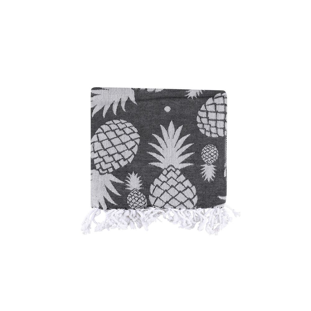 Fouta Peškir za Plažu - Ananas Crno Antracit Siva slika 3