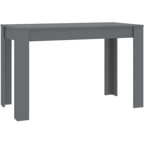 Blagovaonski stol visoki sjaj sivi 120 x 60 x 76 cm od iverice slika 2
