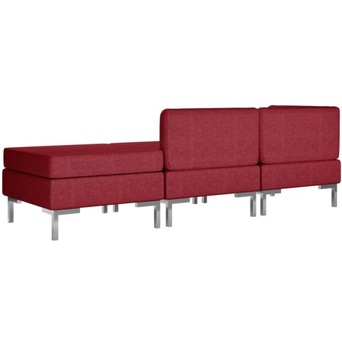 3-dijelni set sofa od tkanine crvena boja vina slika 4