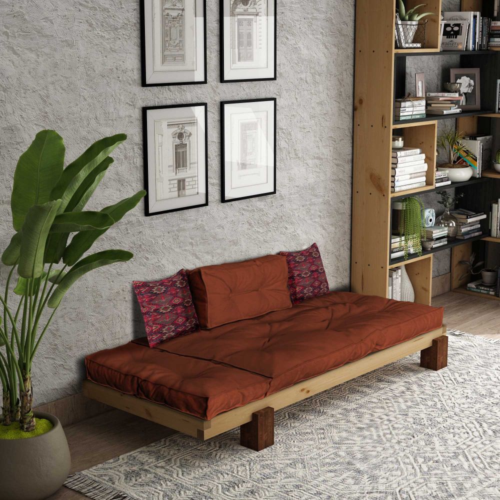 Lounger CPT8373-200, prirodne i crvene boje slika 2
