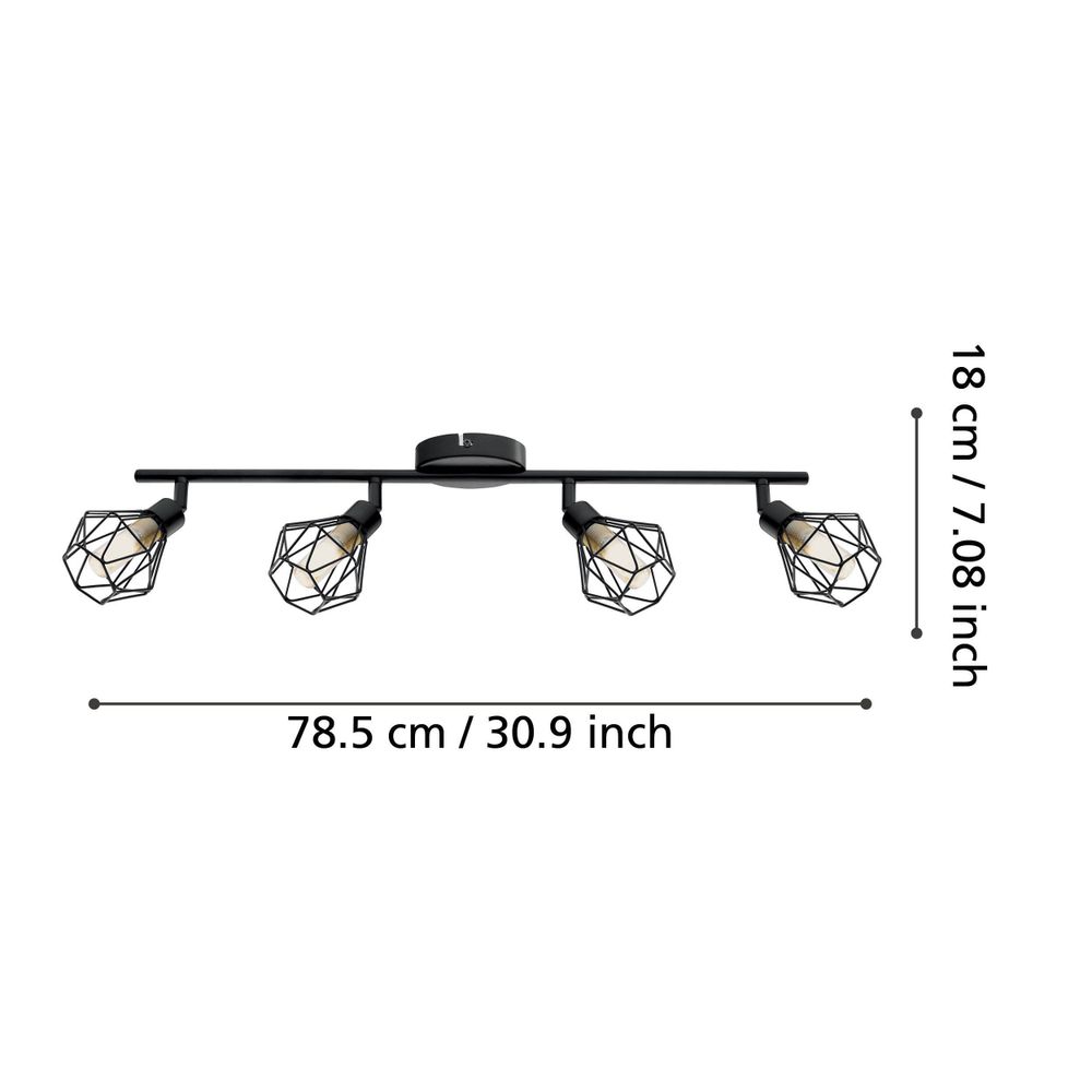 Eglo Zapata 1 reflektor/3, led, g9, 3x3w, 3x360lm, crna/čelik/amber staklo  slika 3