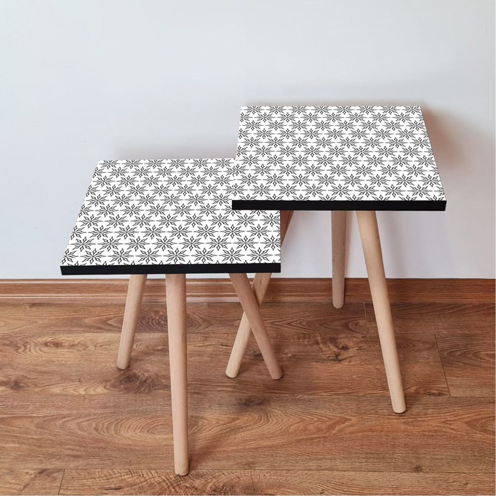 Nesting stolovi 2Shp10 - (2 komada) - boje: crna, bijela slika 1