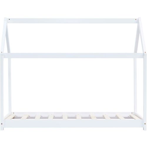 Okvir za dječji krevet od masivne borovine bijeli 90 x 200 cm slika 3