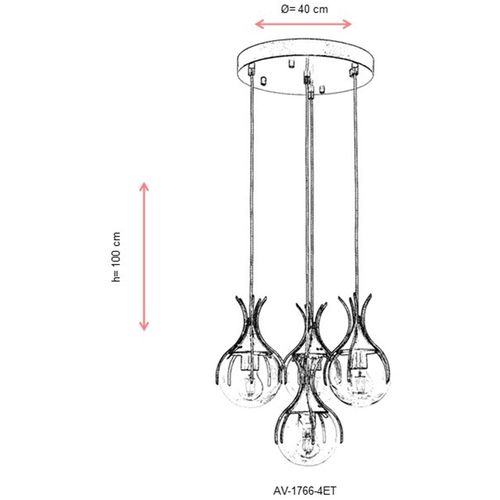 AV-1766-4ET Antiquation Chandelier slika 6