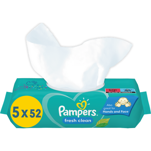 Pampers vlažne maramice fresh clean 5x52 komada slika 3