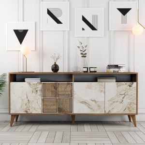 Milan - Walnut, White Marble Walnut
White Console