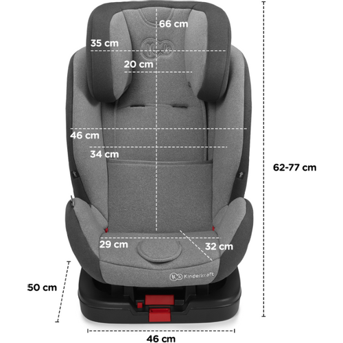 Kinderkraft autosjedalica Vado 0/1/2 (0-25 kg) Isofix, siva slika 2