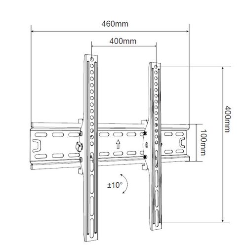 Xstand Tilt 32/55 Nosač za TV/nagib-12+12/VESA 400x400/50kg/5cm od zida slika 2