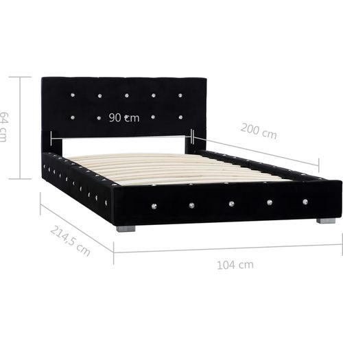 Okvir za krevet crni baršunasti 90 x 200 cm slika 11