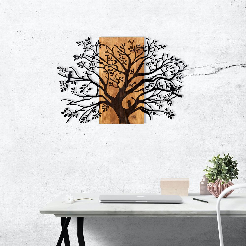 Dekorativni Drveni Zidni Ukras Kavak Black Walnut slika 3