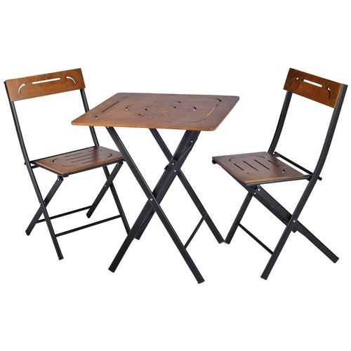 Floriane Garden Set vrtnih stolova i stolica (3 komada), orah crna boja, Bistro Set 3 slika 5