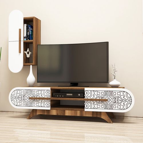 Woody Fashion TV jedinica, Defne - Walnut, White slika 1