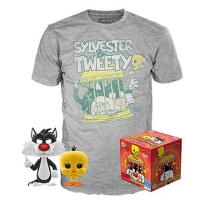 Set figure POP & Tee Looney Tunes Sylvestre and Tweety Flocked Exclusive size XL