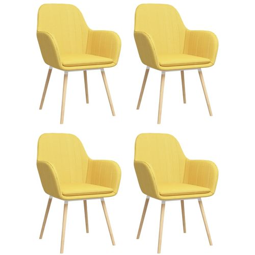 Blagovaonske stolice s naslonima za ruke 4 kom žute od tkanine slika 16