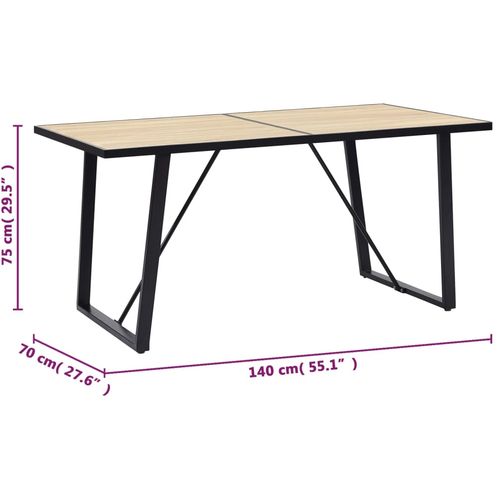 Blagovaonski stol boja hrasta 140 x 70 x 75 cm MDF slika 17