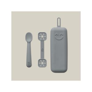 Interbaby set silikonskog pribora za jelo Petrol Grey