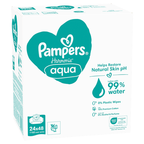 Pampers vlažne maramice Harmonie Aqua 24 x 48 komada slika 1