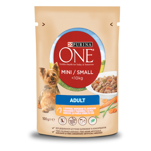 Purina ONE® Adult s okusom piletine, mrkve i mahuna, 100 g slika 1