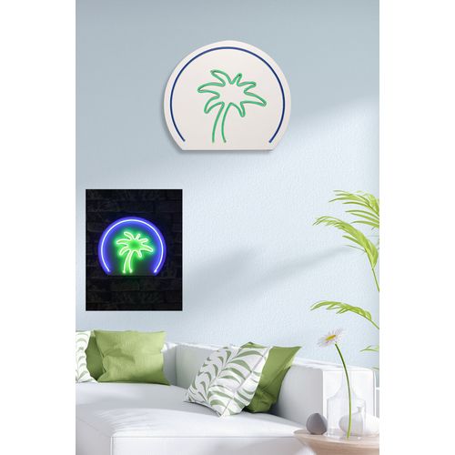 Wallity Ukrasna plastična LED rasvjeta, Palm Tree - Blue, Green slika 10