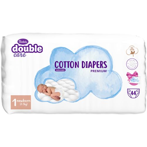 Violeta Pelene DC Cotton Air Dry 1 New Born 2-5kg, 44 kom slika 1