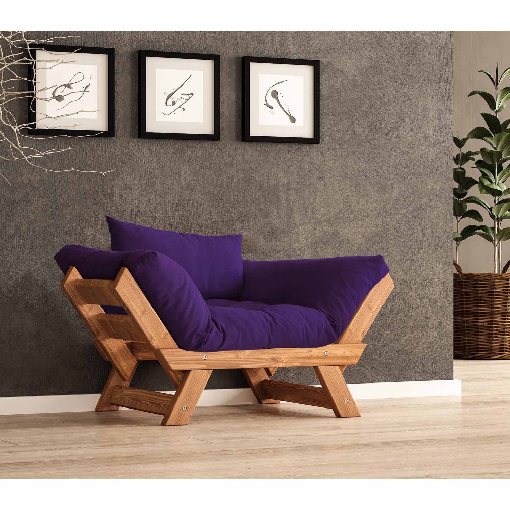 Jednosjed Sofa za Baštu, CPT8157-140 - Boja: Teak Ljubičasta slika 1