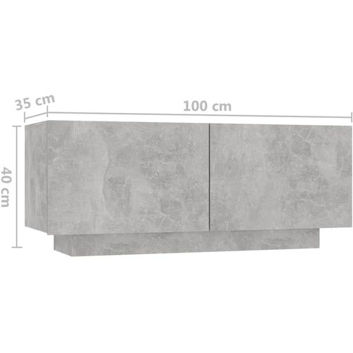 Noćni ormarić siva boja betona 100 x 35 x 40 cm od iverice slika 9