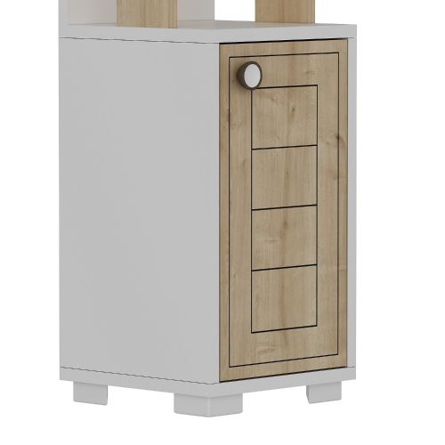 Woody Fashion Polica za knjige, Anka - White, Sapphire Oak slika 5