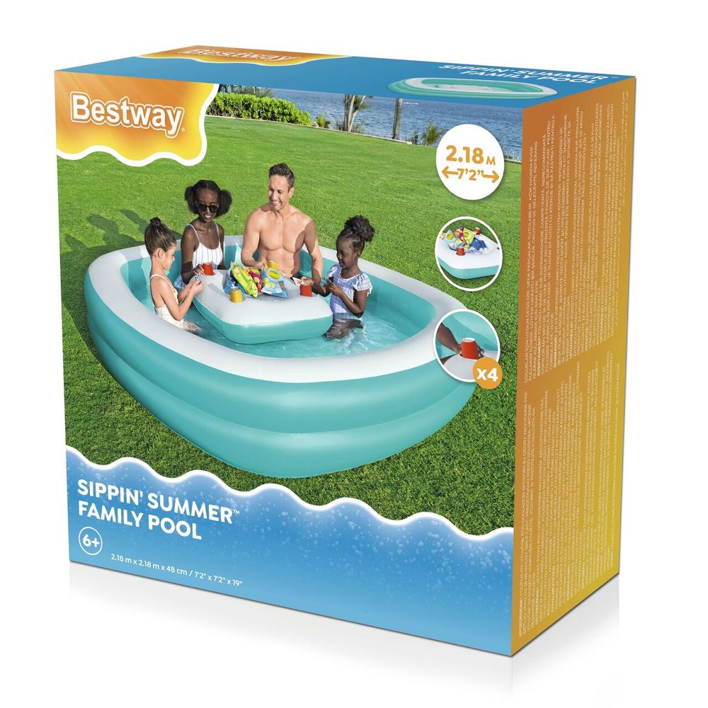 Bestway bazen 218x218x48cm + plutajući stol slika 4