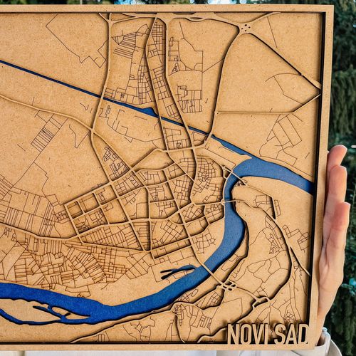 3D mapa grada "Novi Sad" (Braon) slika 2