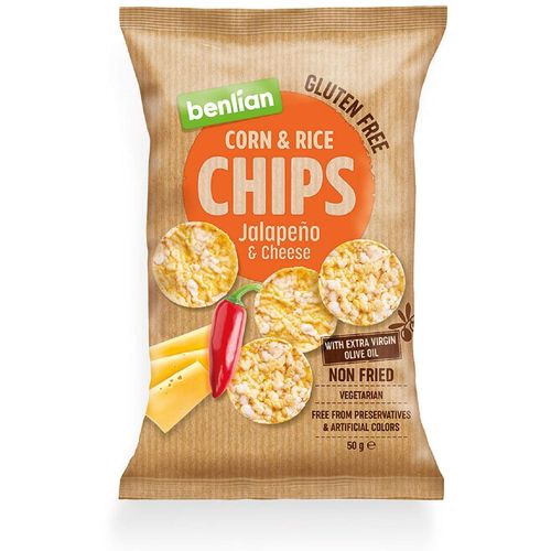 Benlian chips halapenjo i sir 50 gr, gluten free slika 1
