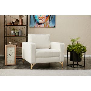 Berlin - Krem, Zlatni Jednosjed Sofa