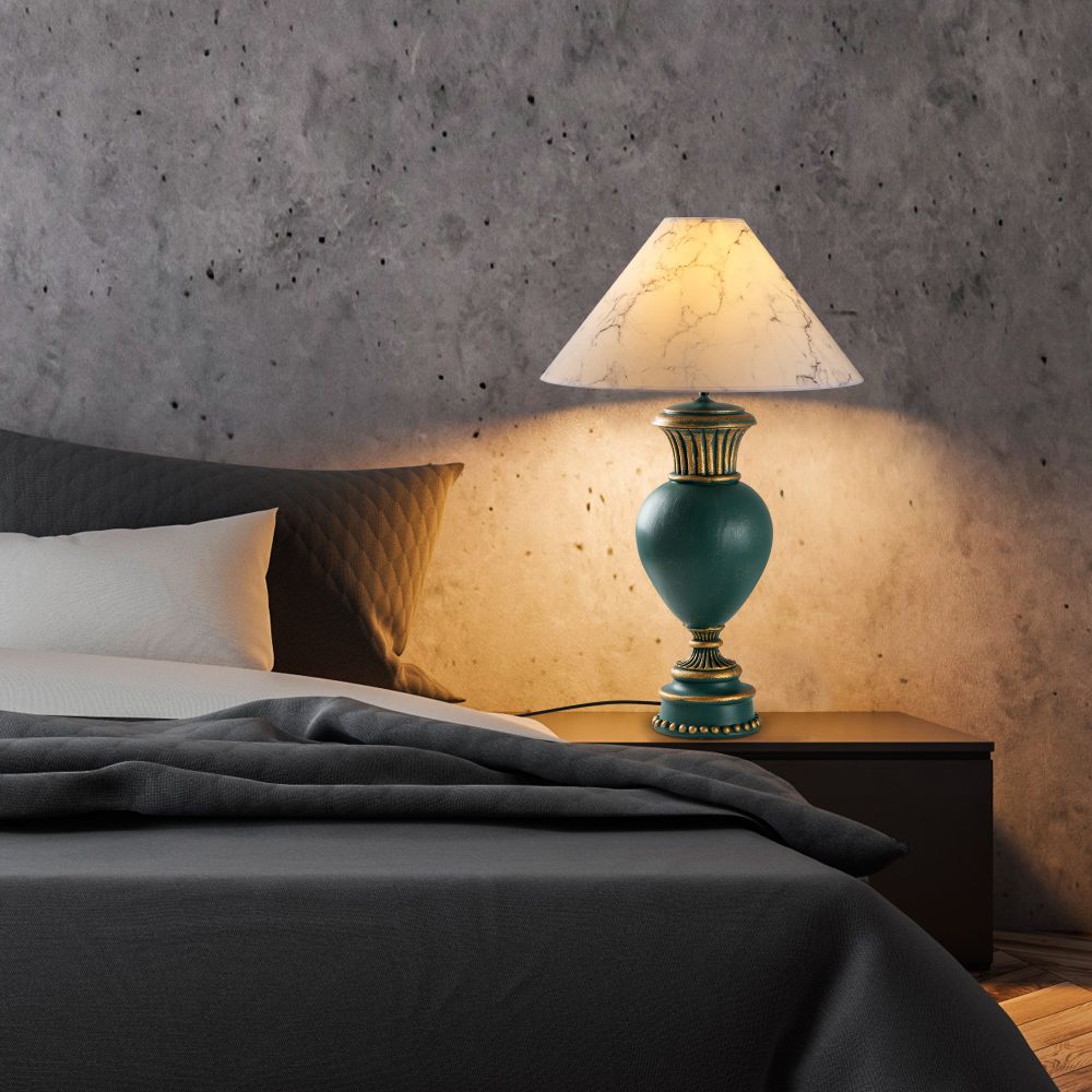 ELEGANZE-5322 Zelena i Bijela Stolna Lampa slika 3