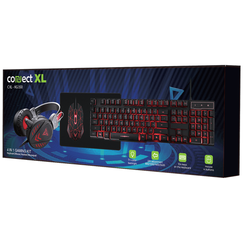 Connect XL Gaming set, slušalice, tipkovnica, miš, podloga za miš - CXL-KG350 Kit Gaming slika 2