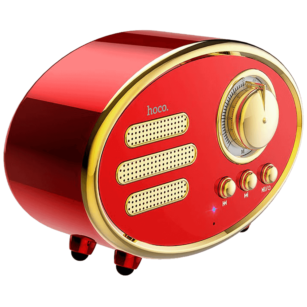 hoco. Zvučnik bežični, Bluetooth,retro, 1200 mAh, 5 h, 5 W, crvena - BS25 Time, Bluetooth, retro, red slika 4