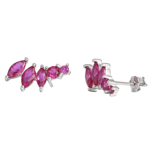 J&B Jewellery 925 Srebrne minđuše na šrafić 00046-Pink slika 1