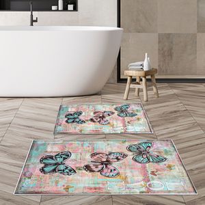 Set višebojnih prostirki za kupatilo KT417 (2 komada)
