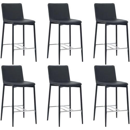 Barski stolci od umjetne kože 6 kom crni slika 18