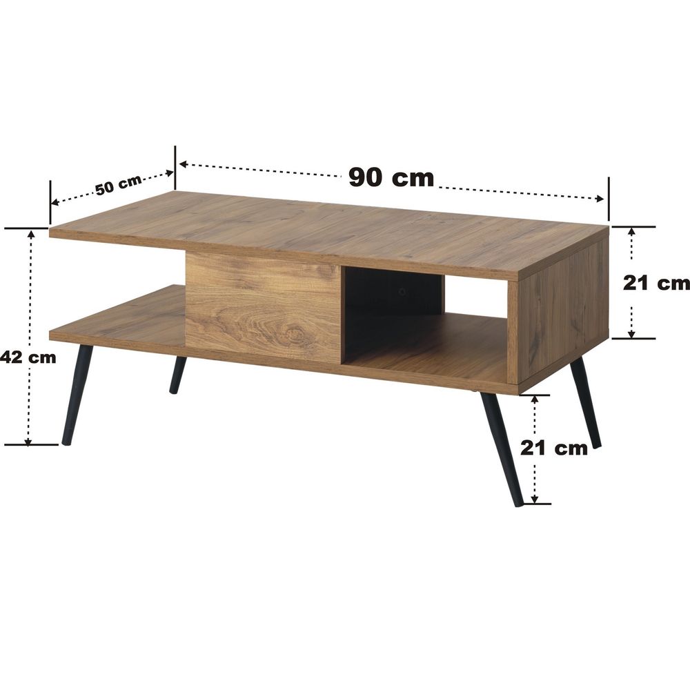 Stol za kafu 'Atlantic Pine' u crnoj boji slika 7