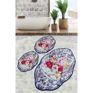 Birdie Lohal Djt Multicolor Bathmat Set (3 Pieces)