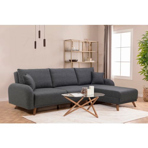 Atelier Del Sofa Hera 1 Ugao - Antracit Antracit Ugaona Sofa na Razvlačenje slika 3