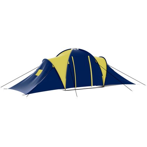 Šator za kampiranje od tkanine za 9 osoba plavo-žuti slika 44