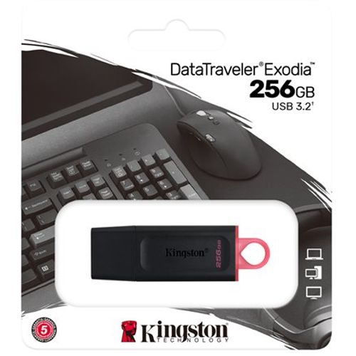 KINGSTON 256GB USB3.2 Gen1 DT Bk+Pink DTX/256GB slika 4