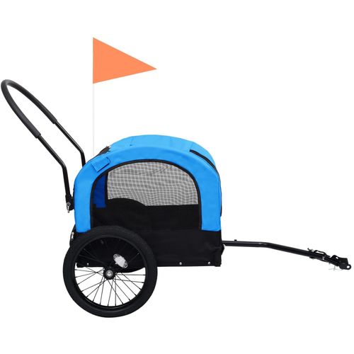 2-u-1 prikolica za bicikl i kolica za kućne ljubimce plavo-crna slika 28