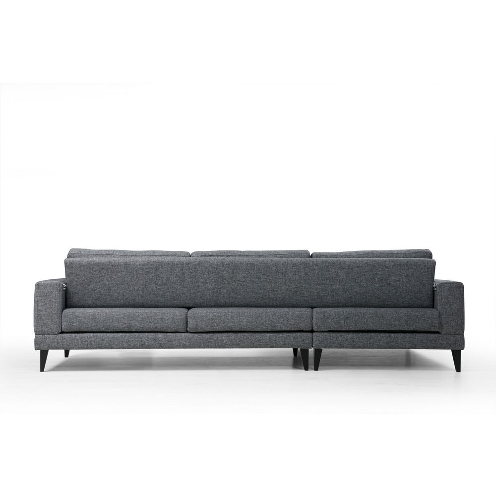 Nordijska Lijeva Kutna Sofa na Razvlačenje u Tamno Sivoj Boji slika 7