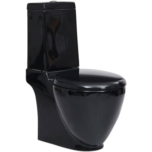 Keramička okrugla toaletna školjka s protokom vode crna slika 46