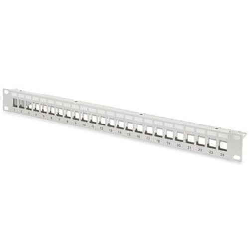 Digitus Modular Patch Panel, shielded 24-port, blank, 1U, rack mount color grey slika 1