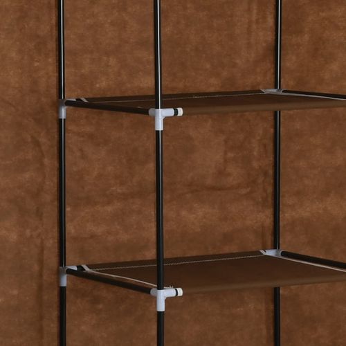 282454 Wardrobe with Compartments and Rods Brown 150x45x175 cm Fabric slika 18