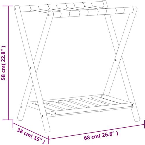 Stalak Za Prtljagu Crni 68 X 38 X 58 Cm Od Bambusa — Bazzar.hr